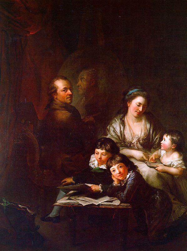  Anton  Graff The Artist's Family before the Portrait of Johann Georg Sulzer oil painting picture